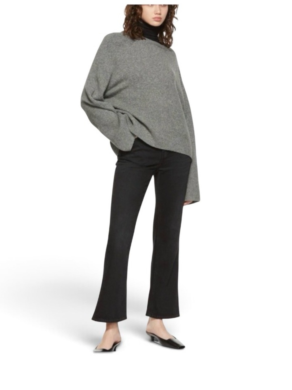 Toteme cropped kick denim faded black 230 Black Women's Straight-Leg Jeans